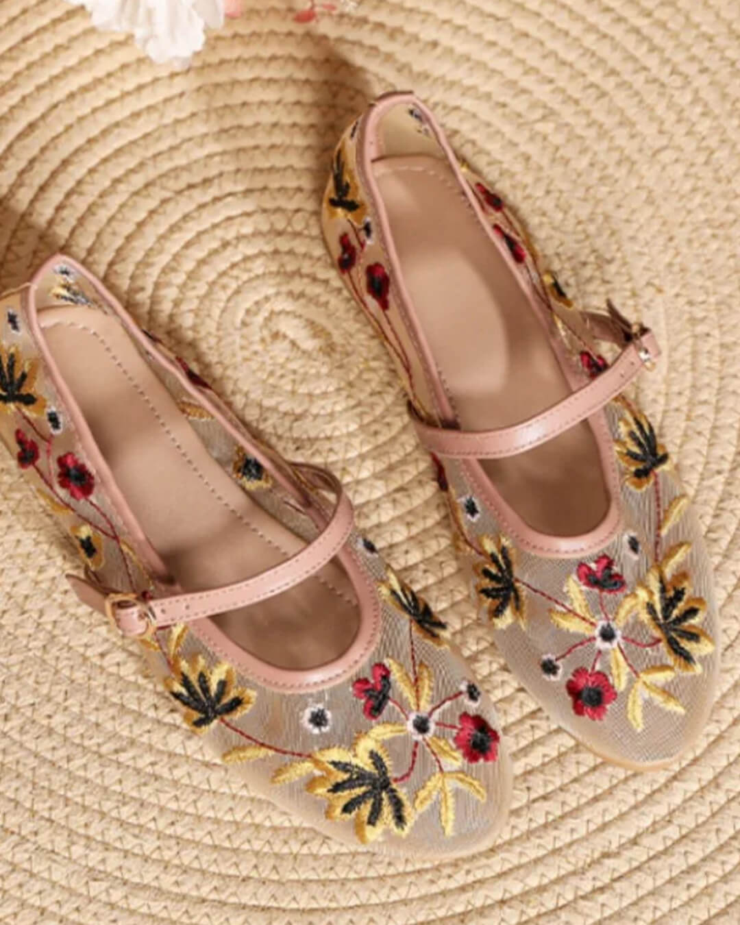 ZEYA - Lisbeth Embroidered Ballet Flats