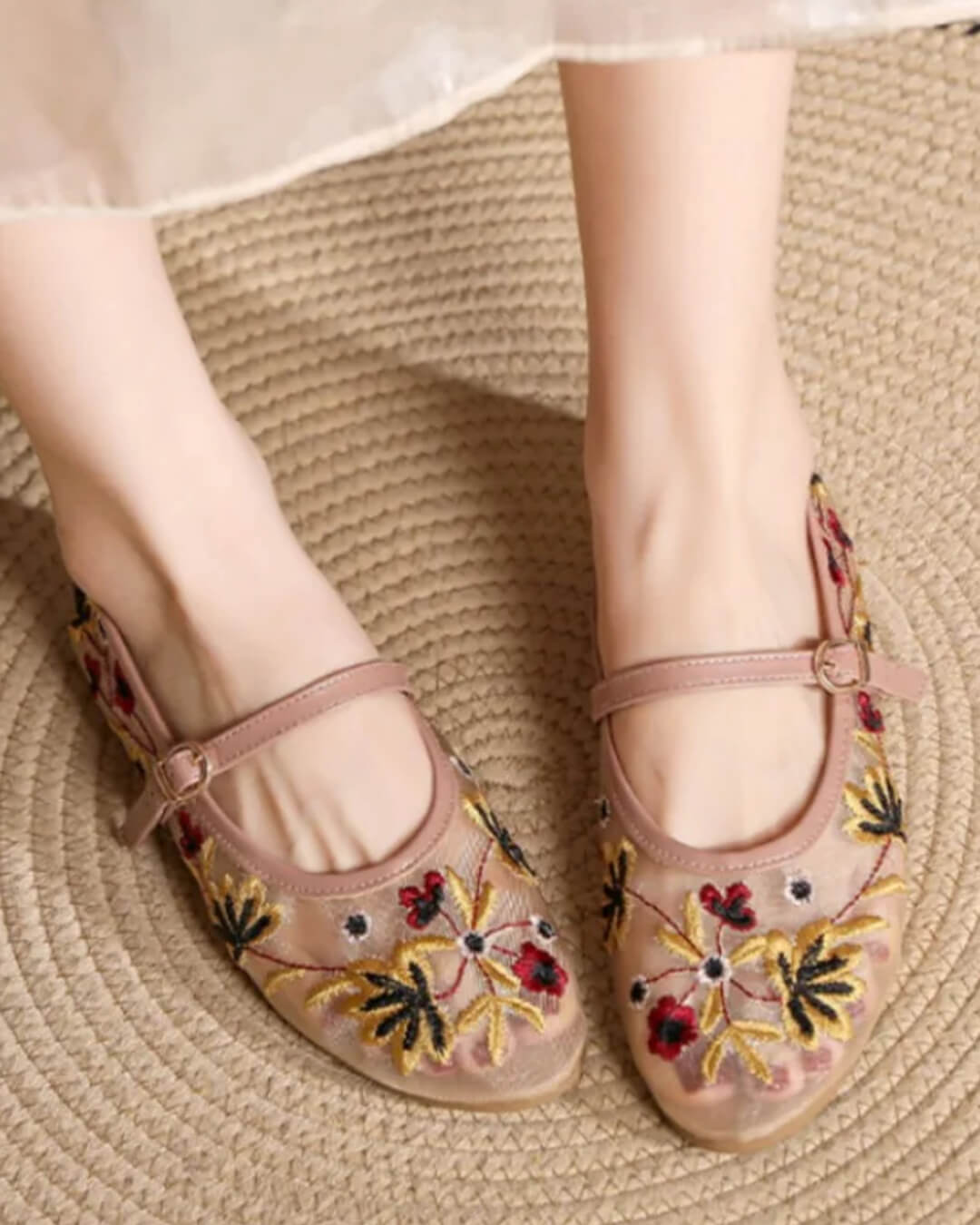 ZEYA - Lisbeth Embroidered Ballet Flats