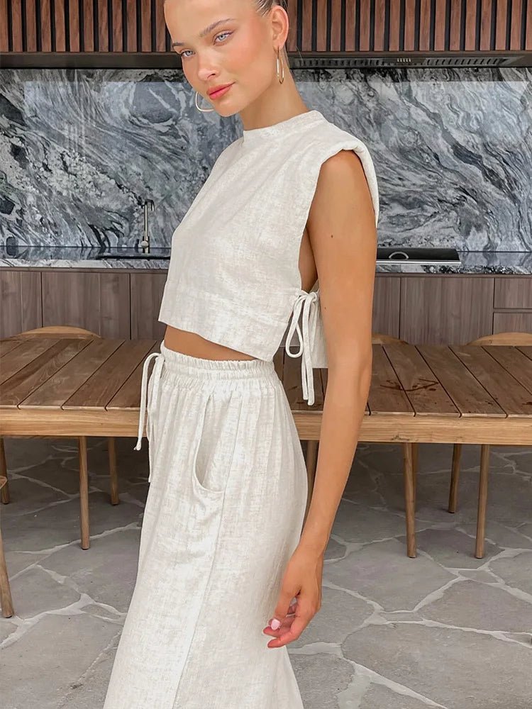 ZEYA - Lola Sleeveless Linen Pant Set