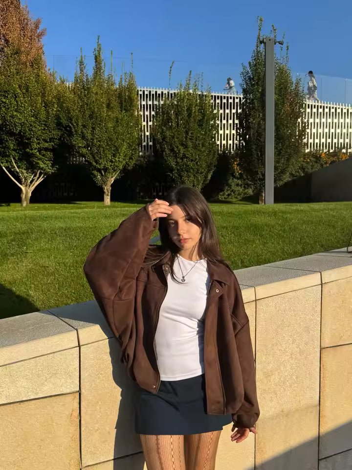 ZEYA - Lori Suede Bomber Jacket