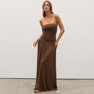 Lorna Abito Maxi Senza Spalline Arricciato