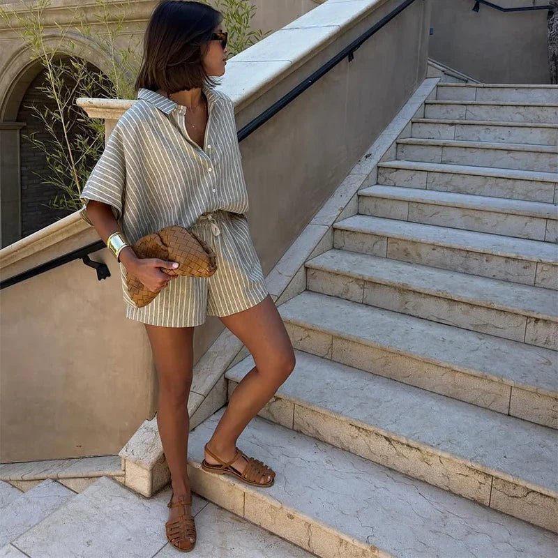 ZEYA - Mara Striped Shorts Set