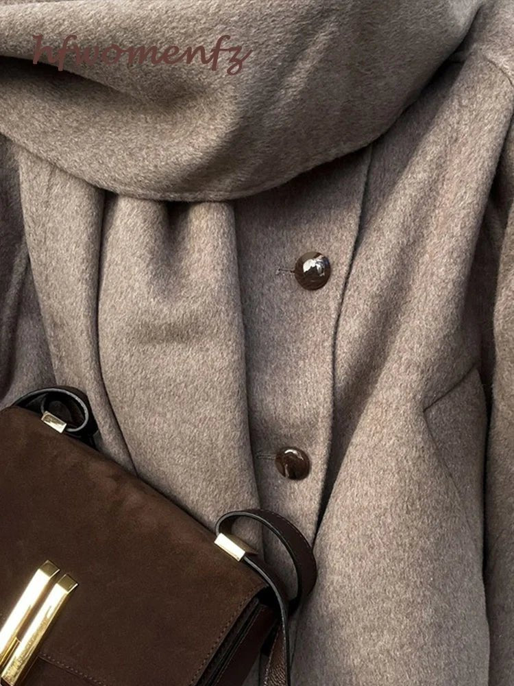 ZEYA - Margaux Loose Fit Coat with Scarf