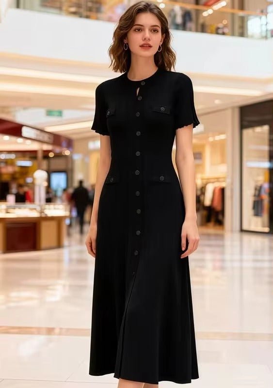 ZEYA - Margot Button-Front Knit Midi Dress