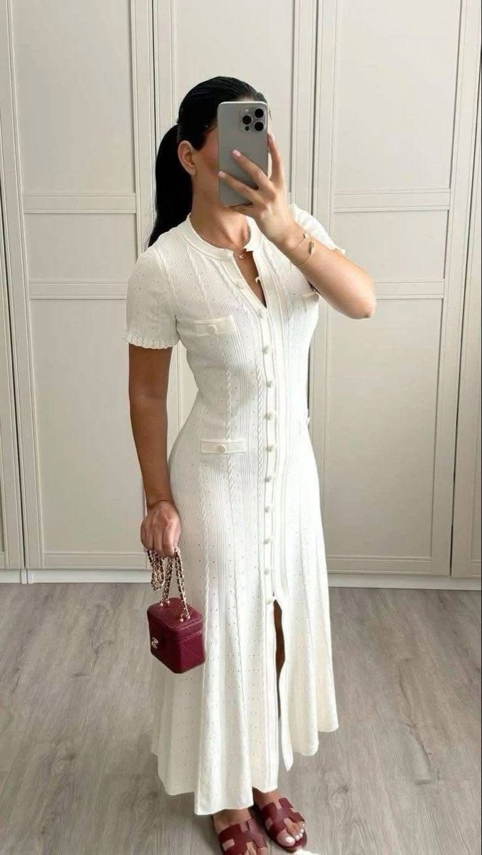 ZEYA - Margot Button-Front Knit Midi Dress