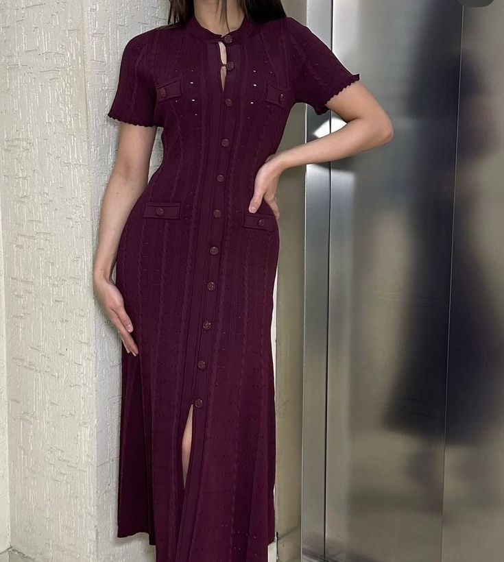ZEYA - Margot Button-Front Knit Midi Dress