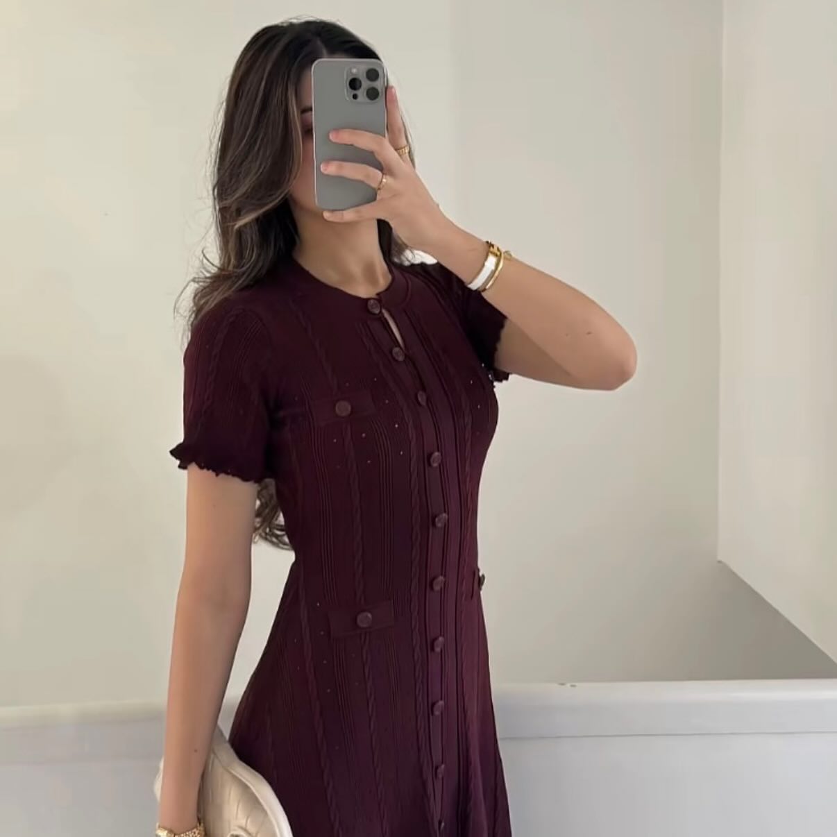 ZEYA - Margot Button-Front Knit Midi Dress