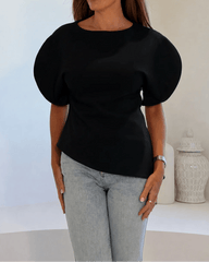 Afra Tricot Top mit Balloon-Ärmeln