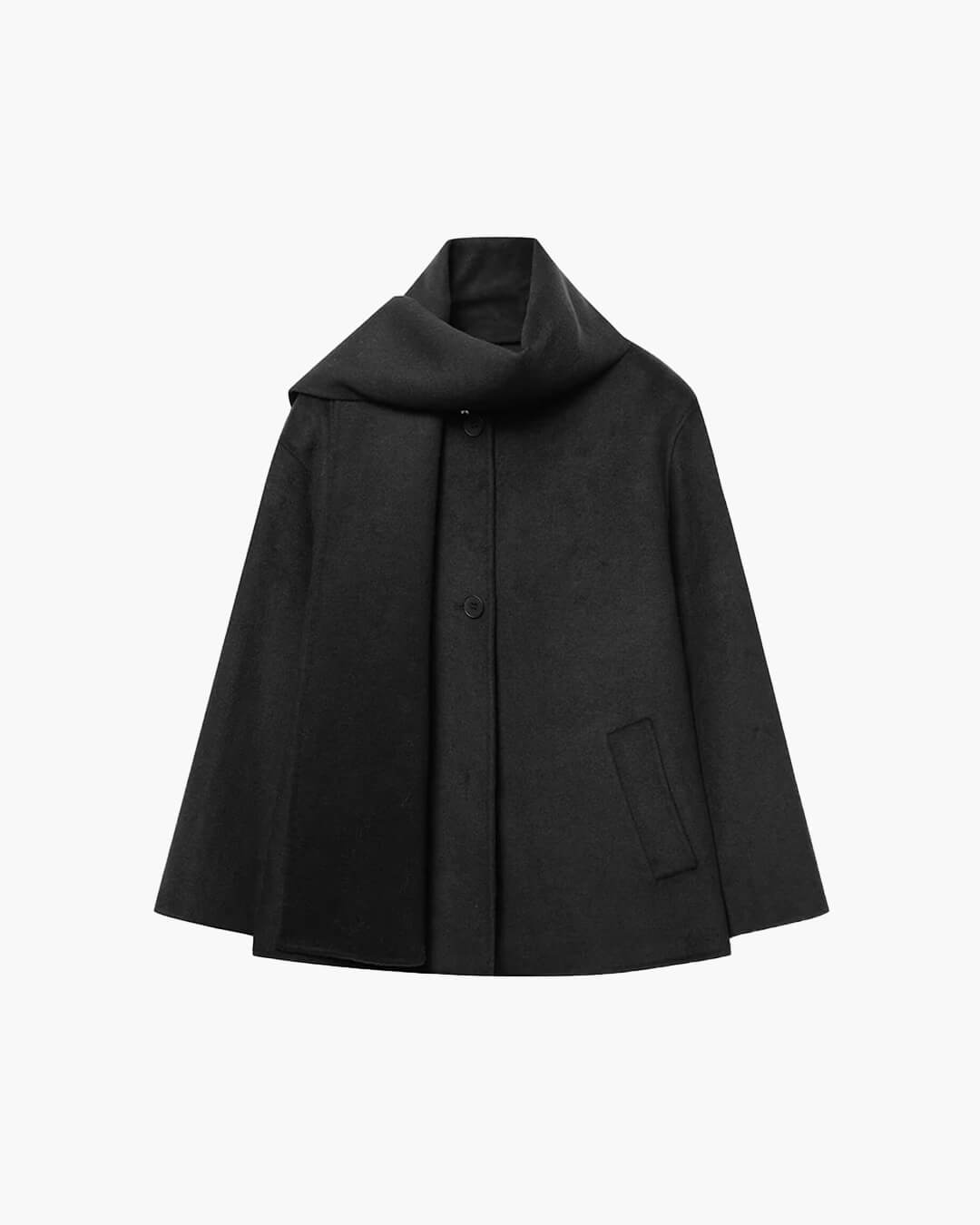 ZEYA - Marisol Faux Wool Coat with Scarf