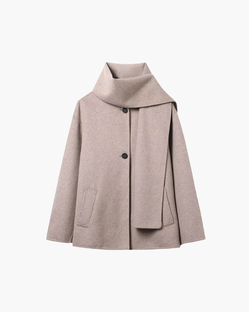 ZEYA - Marisol Faux Wool Coat with Scarf