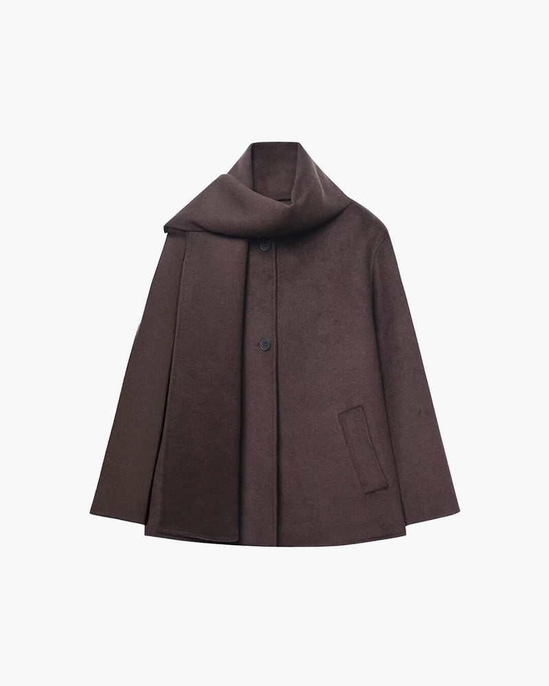 ZEYA - Marisol Faux Wool Coat with Scarf