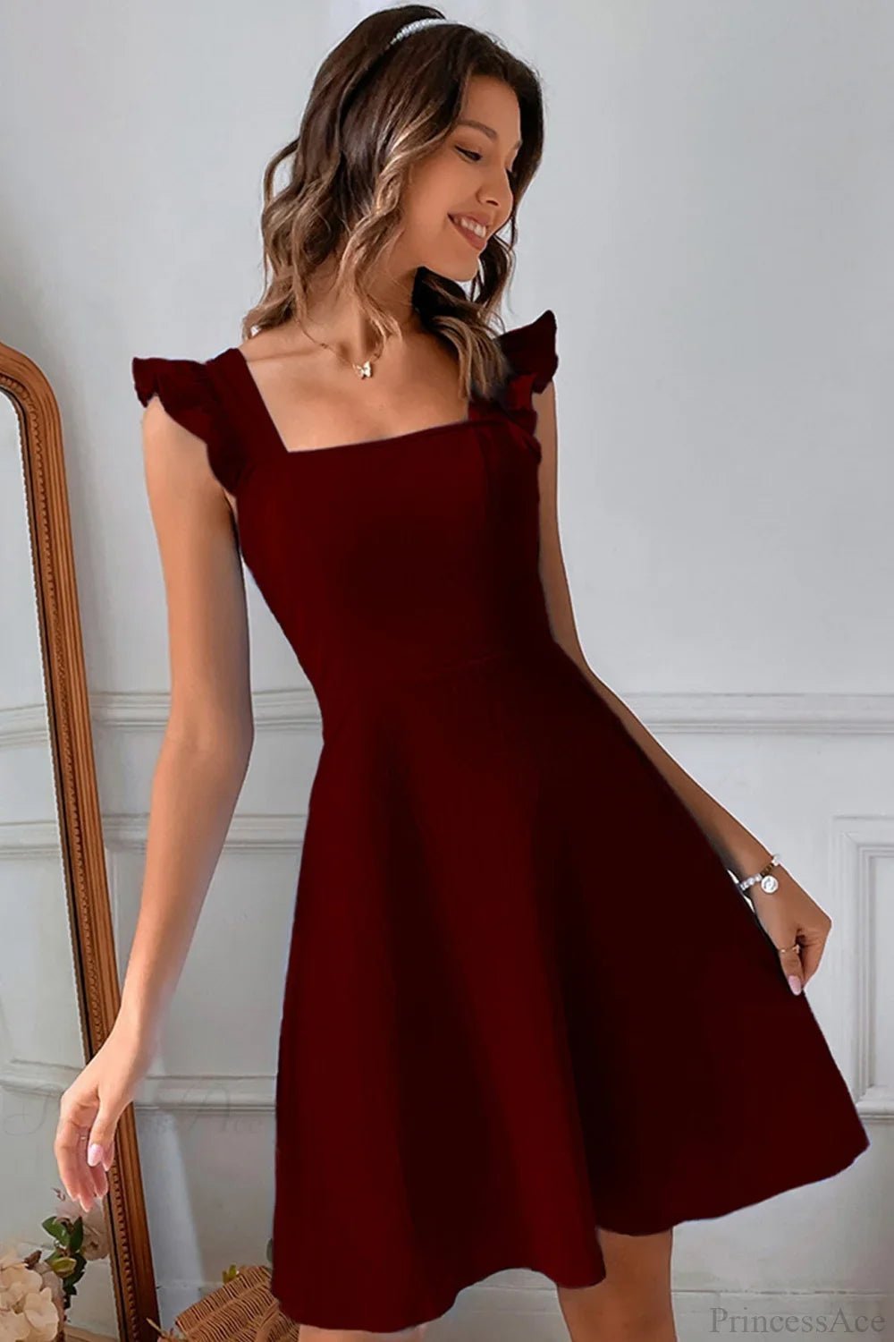 ZEYA - Mary Ruffle Tie-Back Mini Dress