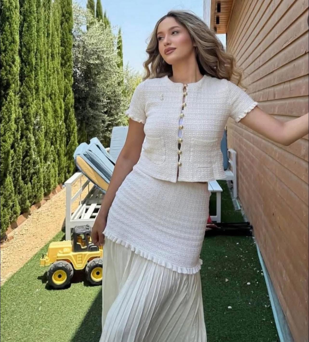 ZEYA - Maxine Knitted Tank Pleated Skirt Set
