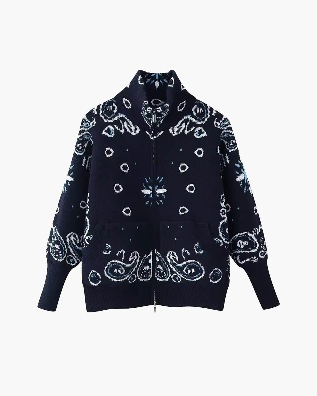 ZEYA - Melanie Paisley Zip-Up Knit Jacket