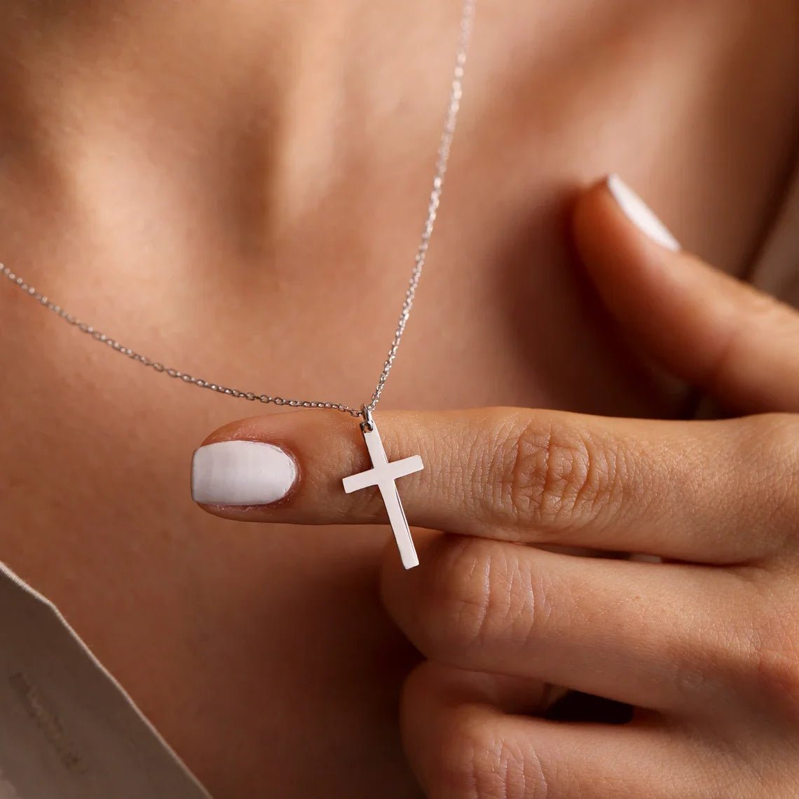 ZEYA - Melinda Necklace - Stainless Steel Cross Pendant with Adjustable Chain