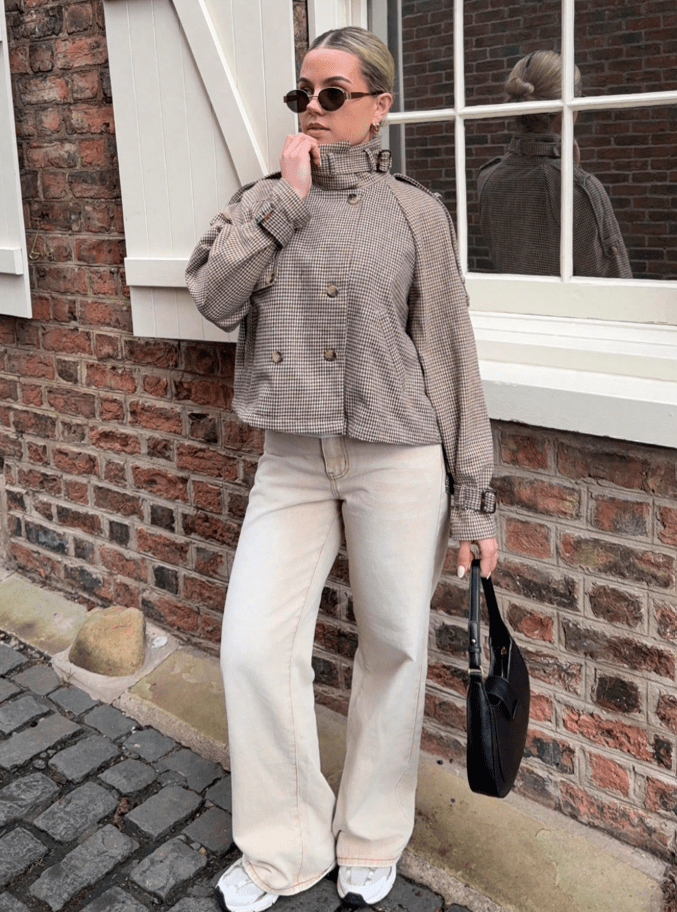 ZEYA - Mila Plaid Trench Coat