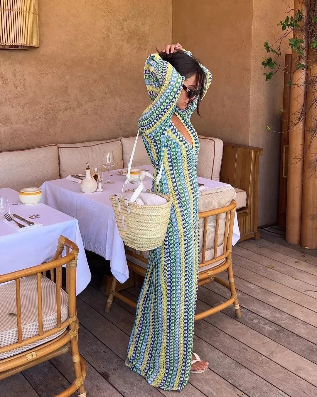 ZEYA - Miriam Crochet Stripe Maxi Dress