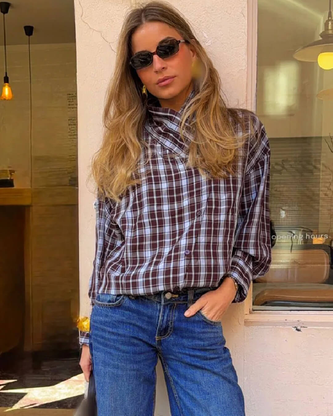 ZEYA - Monica Plaid Poplin Wrap Shirt