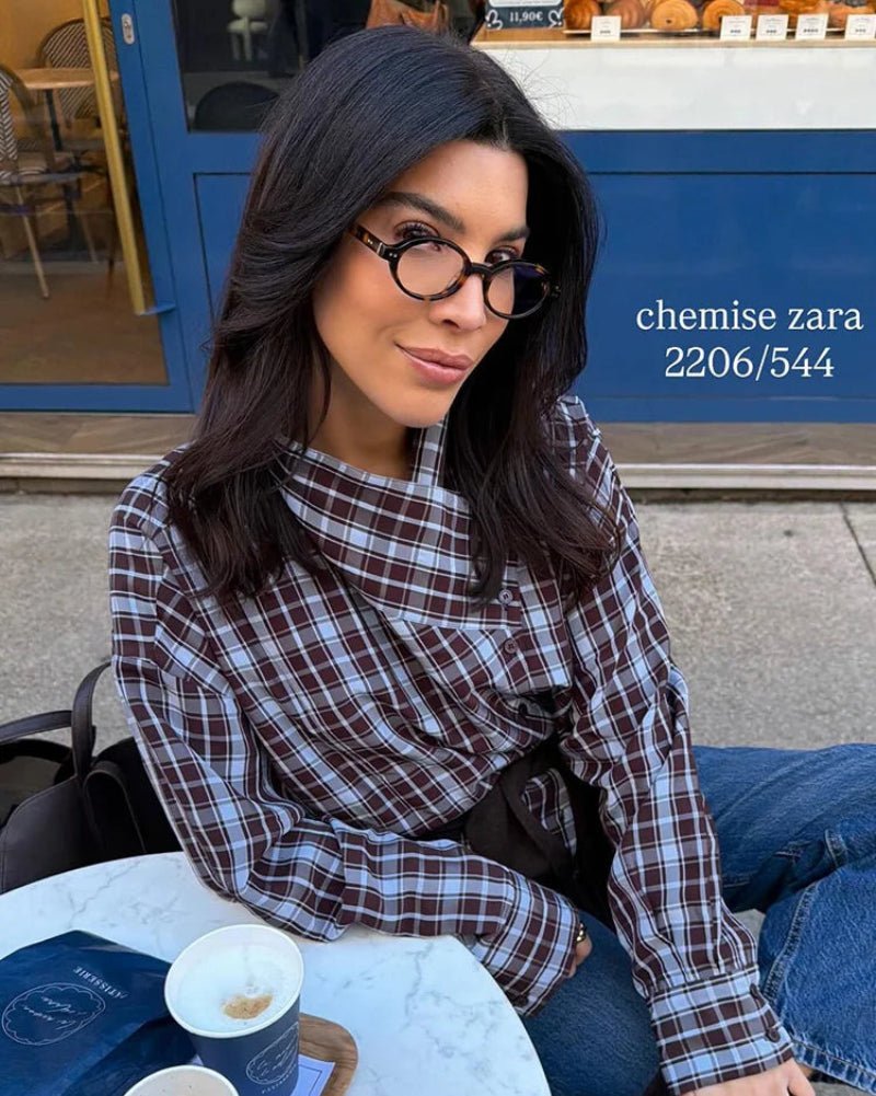 ZEYA - Monica Plaid Poplin Wrap Shirt