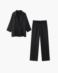 Monica Satin Set with Jacket & Pants