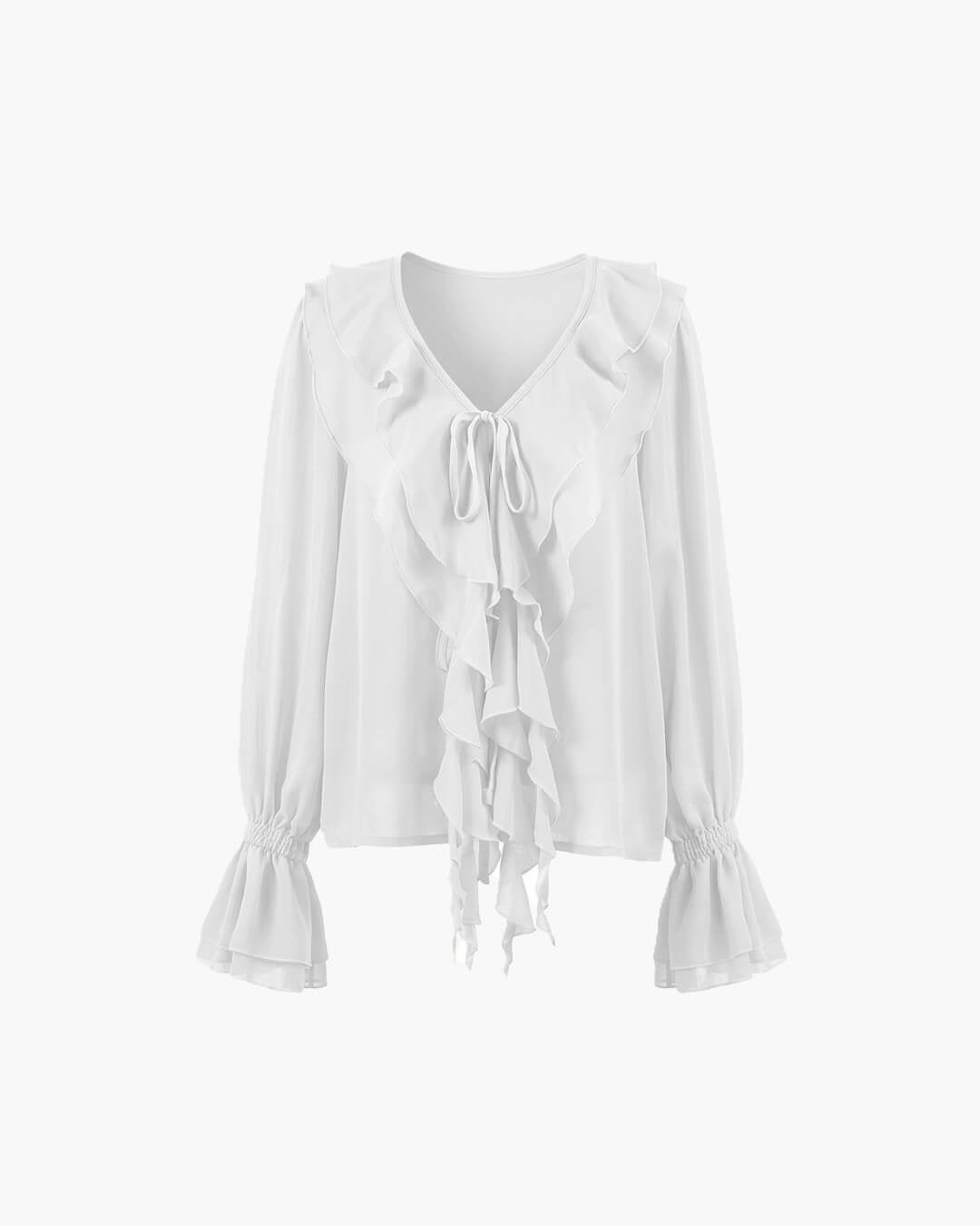 ZEYA - Monica Tie Neck Ruffled Blouse