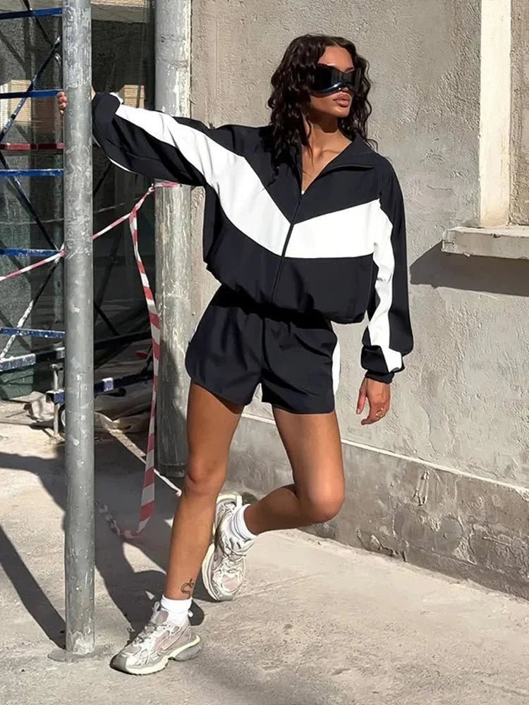ZEYA - Nadia Colorblock Jacket and Shorts Sport Set