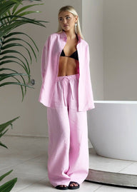 Nala Baumwoll-Lounge-Set Hemd & Weite Hose