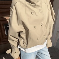 Natalie kurze Trenchjacke mit hohem Stehkragen