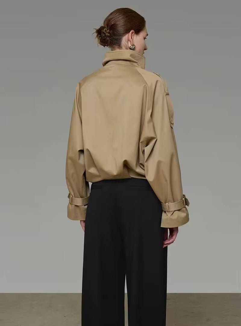 ZEYA - Natalie High Funnel Neck Cropped Trench Jacket