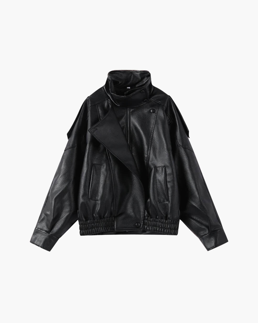 ZEYA - Nikka Faux Leather Stand Collar Jacket