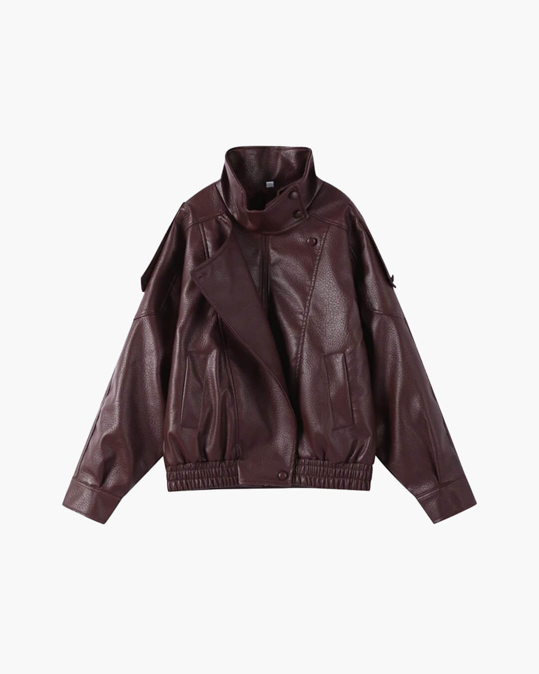 ZEYA - Nikka Faux Leather Stand Collar Jacket