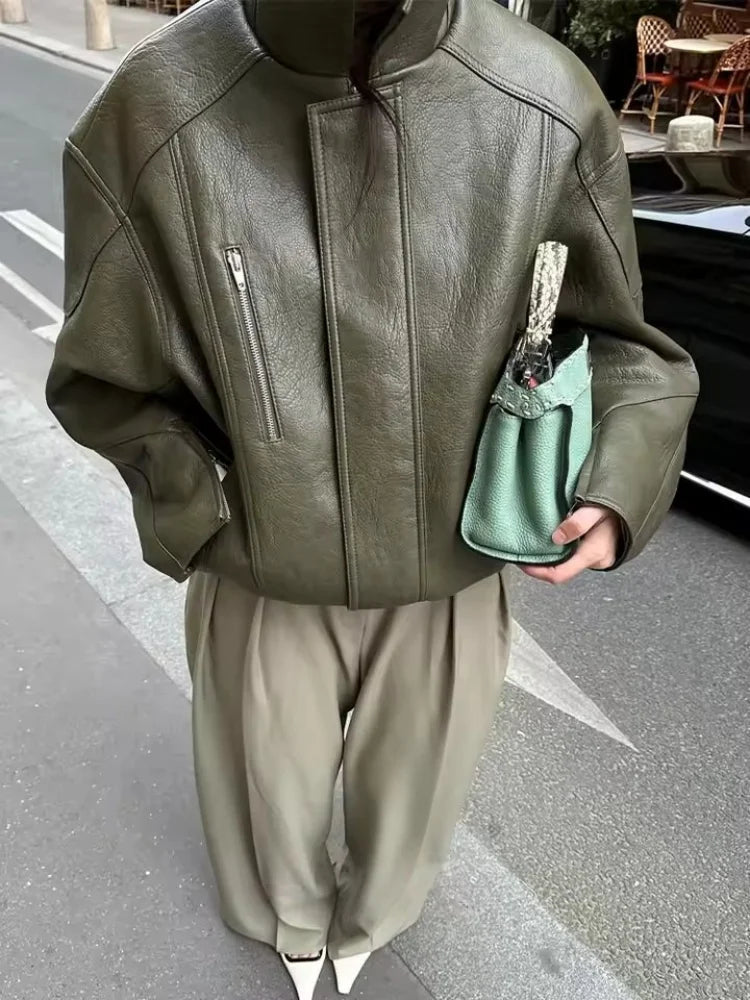 ZEYA - Nova Faux Leather BomberJacket