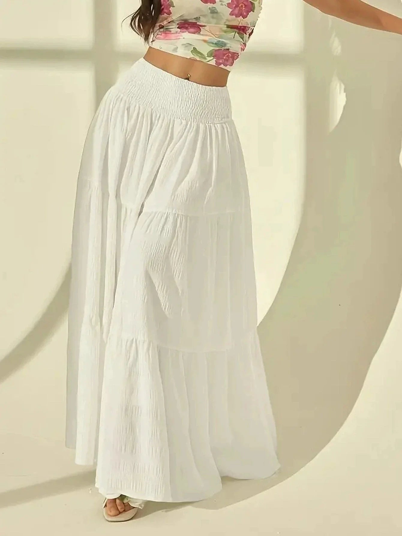 ZEYA - Octavia Tiered Maxi Skirt Elastic Waist