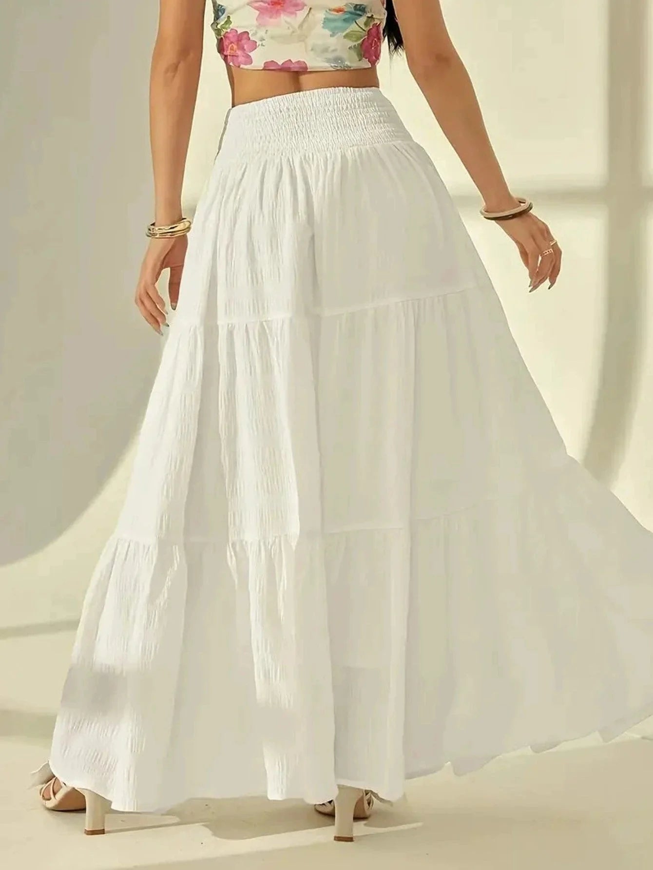 ZEYA - Octavia Tiered Maxi Skirt Elastic Waist