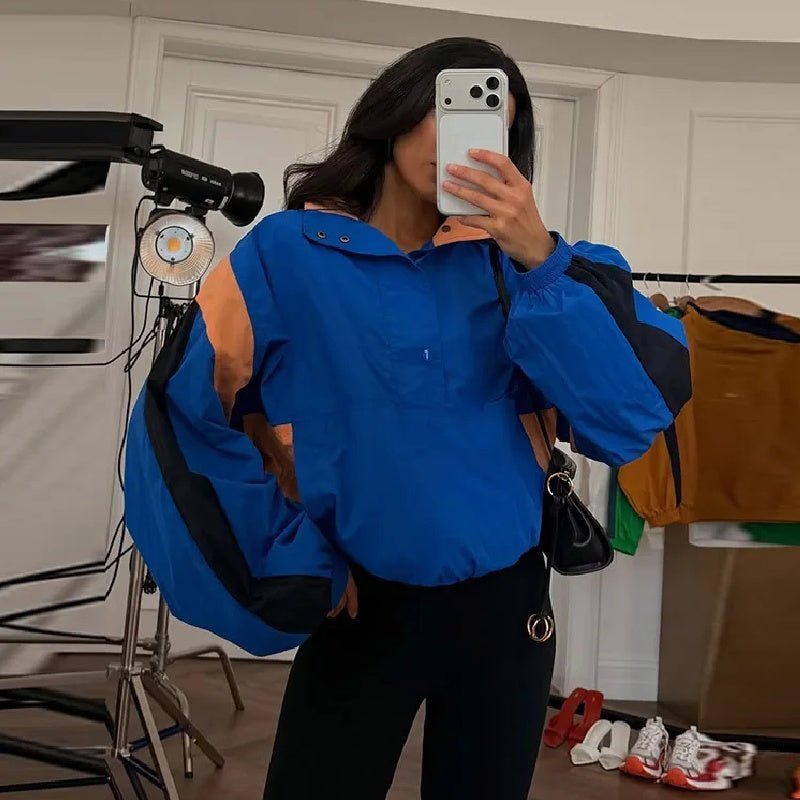 ZEYA - Olivia Oversized Colorblock Cropped Jacket