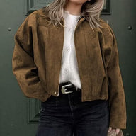 Olivia Vintage Khaki Kunstwildlederjacke