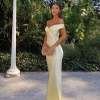 Ophelia Offshoulder Satin-Maxikleid