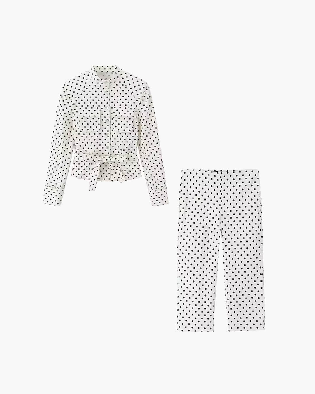 ZEYA - Paige Polka Dot Two - Piece Suit Set