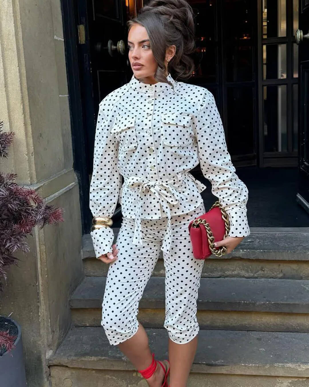 ZEYA - Paige Polka Dot Two - Piece Suit Set