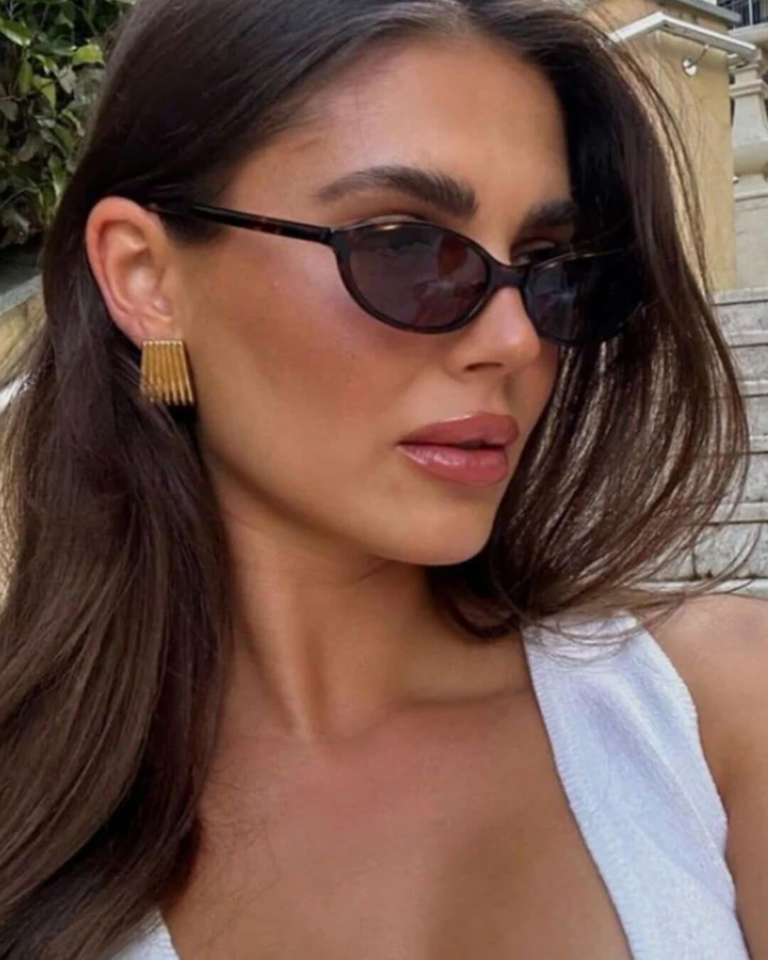 ZEYA - Petra Retro Oval Cat Eye Sunglasses