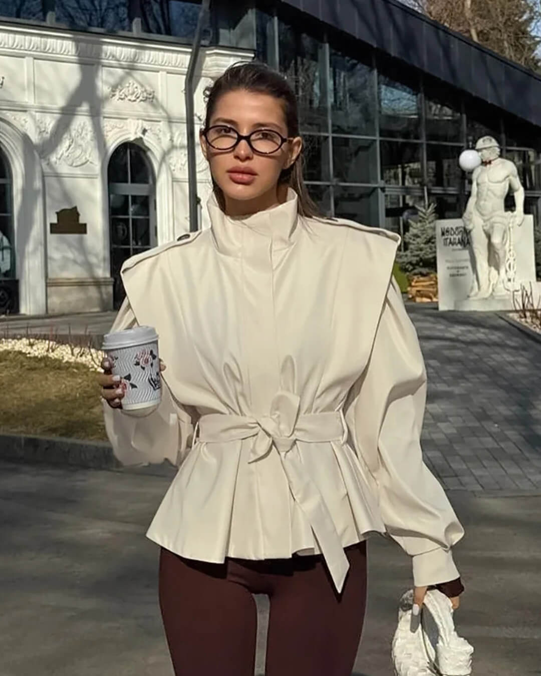ZEYA - Quinn Lace Up Stand Collar Jacket