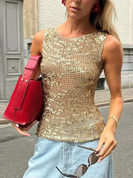 Ria Canotta in Crochet con Paillettes