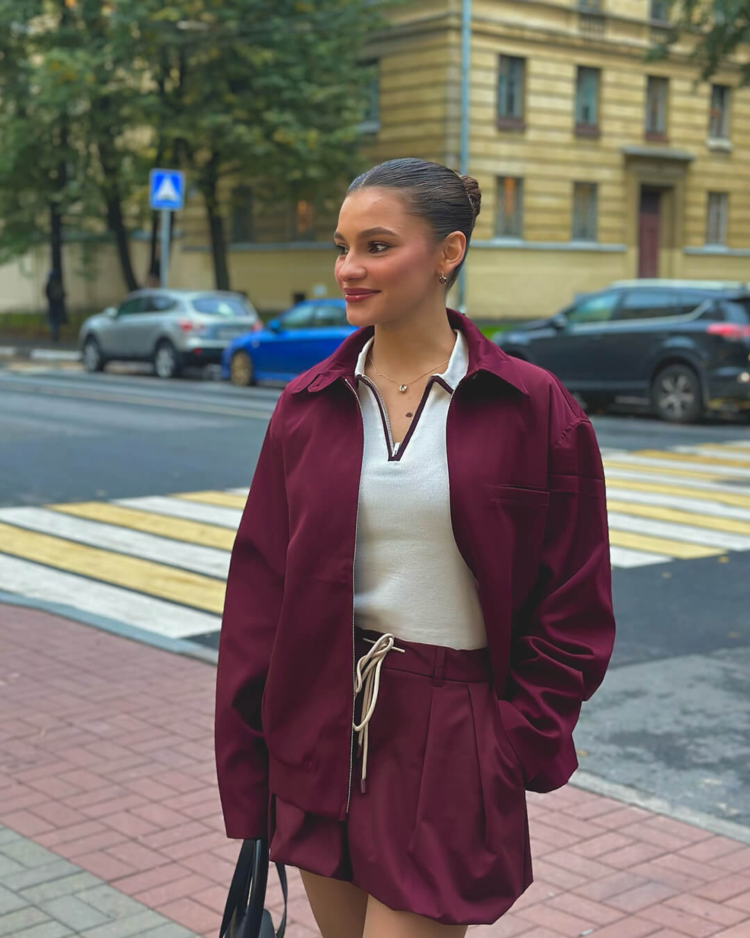 ZEYA - Riley Burgundy Bomber Jacket