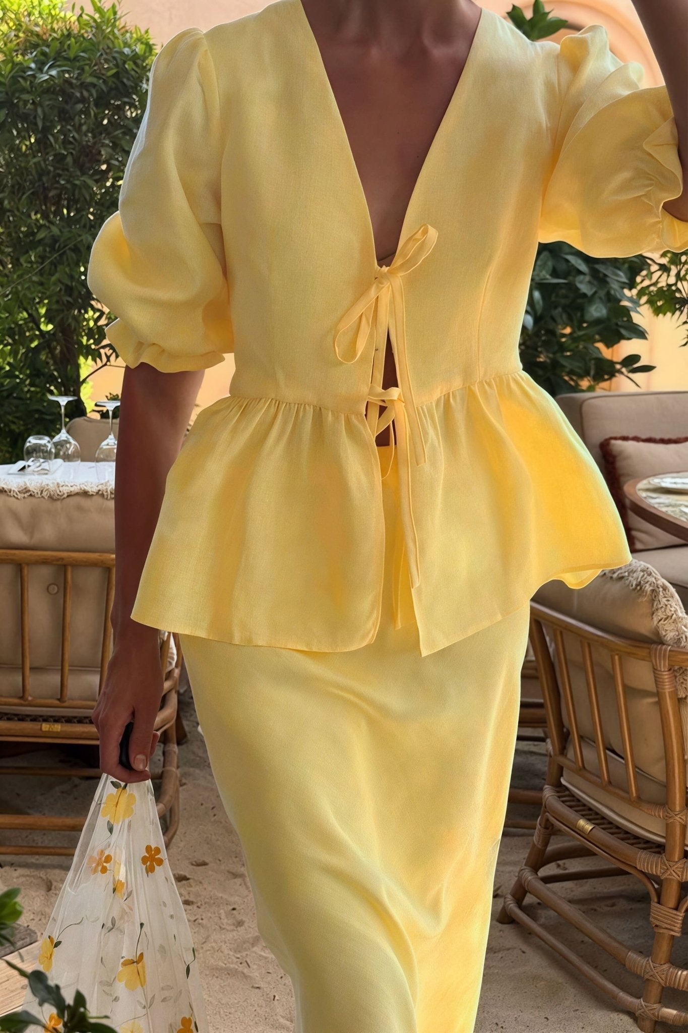 ZEYA - Rivka Tie - Front Ruffle Skirt Set
