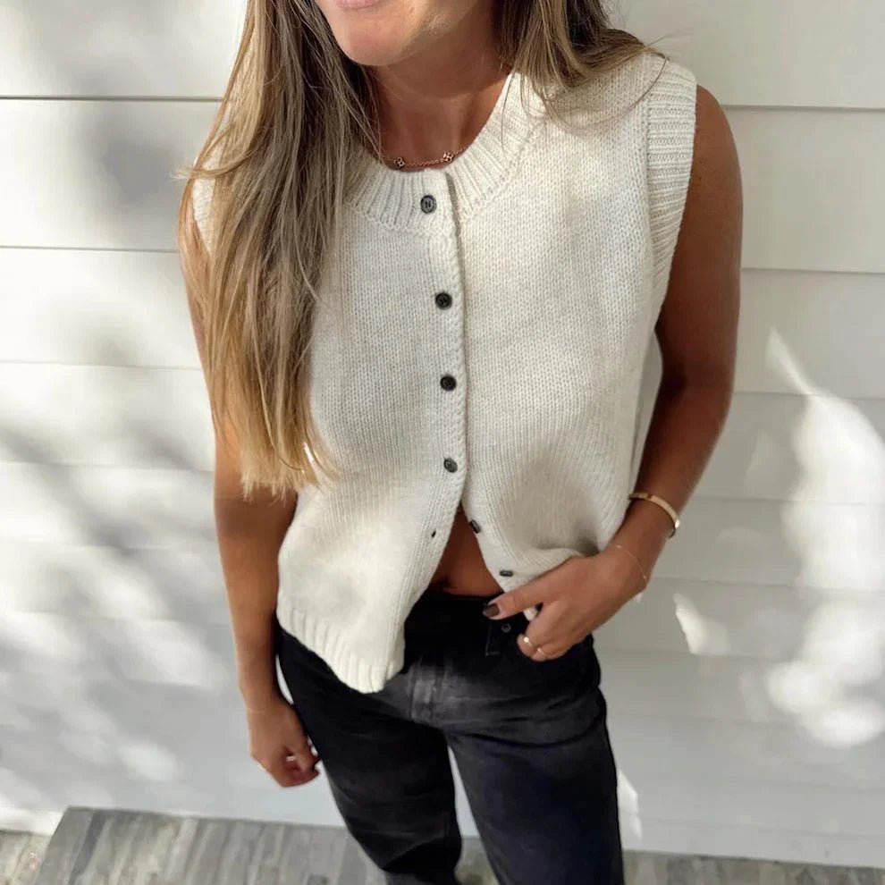 ZEYA - Rose Knitted Vest Cardigan