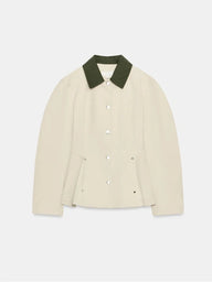 Ruth Peplum-Jacke mit Kontrastkragen