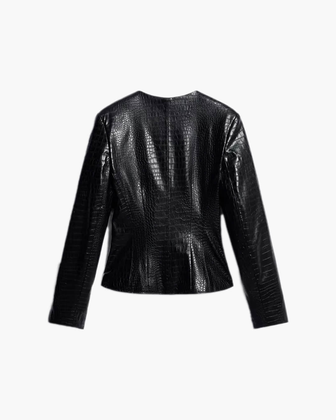 ZEYA - Ruth Croc Embossed Faux Leather Jacket