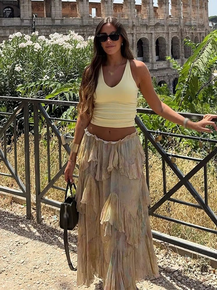 ZEYA - Sabine Tiered Boho Maxi Skirt