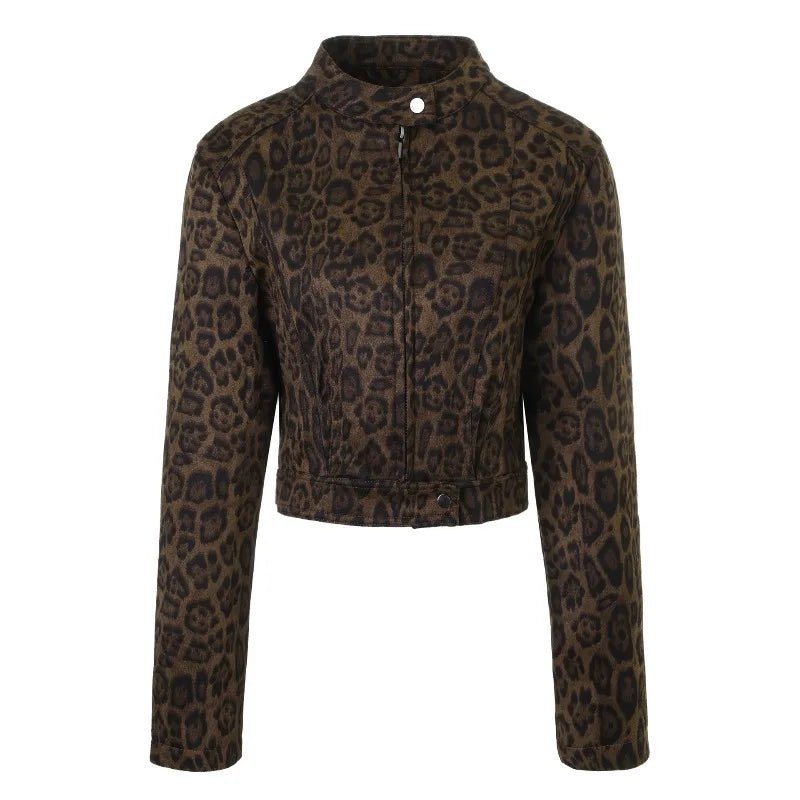 ZEYA - Sarah Coral Leopard Cropped Jacket