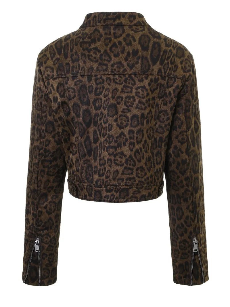 ZEYA - Sarah Coral Leopard Cropped Jacket